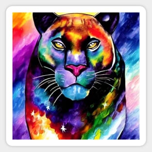 Panther / Cougar - Rainbow Colors Sticker